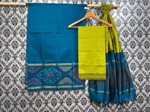Pochampally Ikkat Silk Mix Unstitched Ethnic Dress Materials -CKSMDM00026