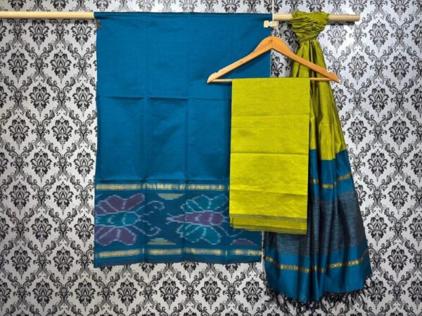 Pochampally Ikkat Silk Mix Unstitched Ethnic Dress Materials -CKSMDM00030