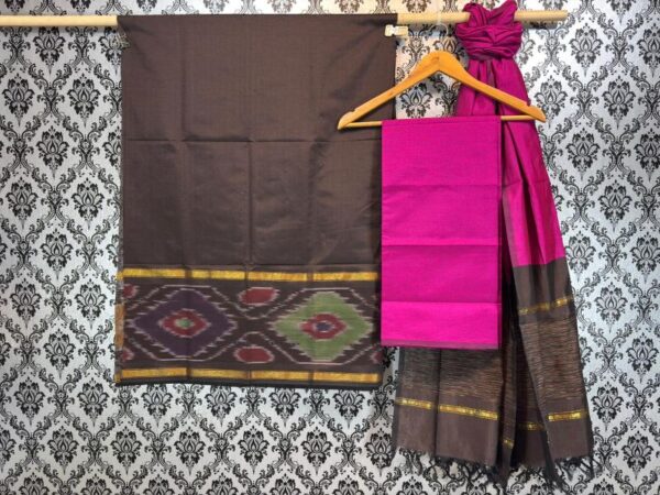 Pochampally Ikkat Silk Mix Unstitched Ethnic Dress Materials -CKSMDM00031