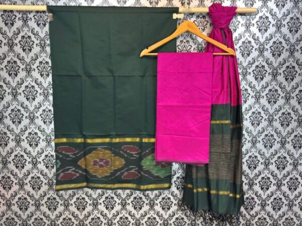 Pochampally Ikkat Silk Mix Unstitched Ethnic Dress Materials -CKSMDM00032