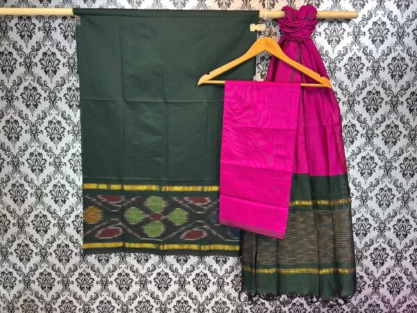 Pochampally Ikkat Silk Mix Unstitched Ethnic Dress Materials -CKSMDM00034