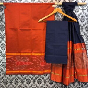 Pochampally Ikkat Silk Mix Unstitched Ethnic Dress Materials -CKSMDM00035
