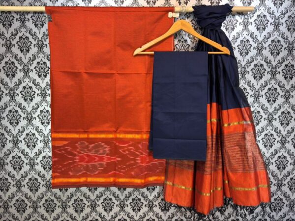 Pochampally Ikkat Silk Mix Unstitched Ethnic Dress Materials -CKSMDM00035