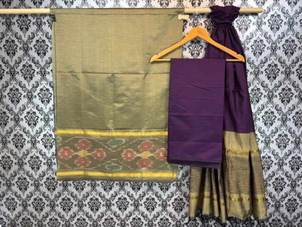 Pochampally Ikkat Silk Mix Unstitched Ethnic Dress Materials -CKSMDM00037