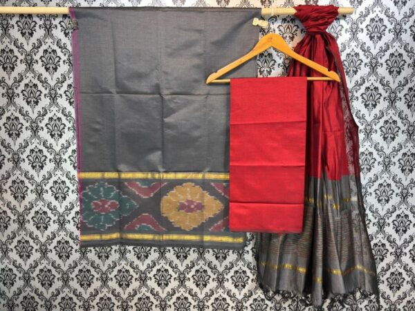 Pochampally Ikkat Silk Mix Unstitched Ethnic Dress Materials -CKSMDM00038