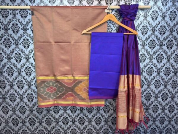 Pochampally Ikkat Silk Mix Unstitched Ethnic Dress Materials -CKSMDM00039