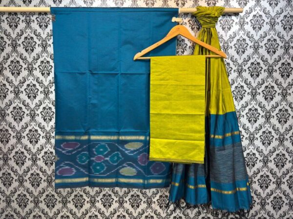 Pochampally Ikkat Silk Mix Unstitched Ethnic Dress Materials -CKSMDM00041
