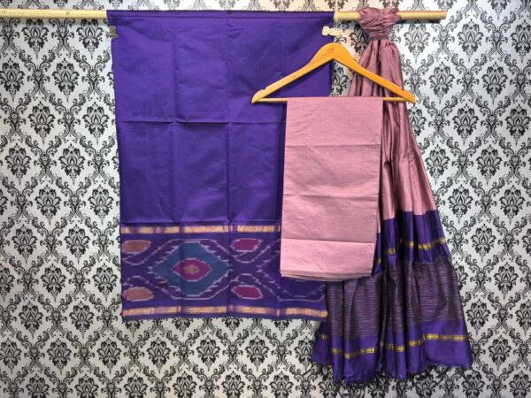 Pochampally Ikkat Silk Mix Unstitched Ethnic Dress Materials -CKSMDM0007