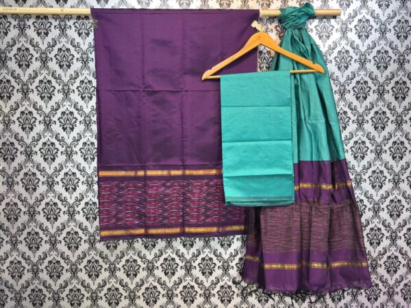 Pochampally Ikkat Silk Mix Unstitched Ethnic Dress Materials -CKSMDM0008