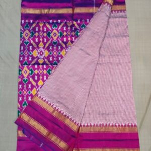Pochampally Double Ikkat Silk Sarees With Blouse | Handloom Sarees -PRSS99004
