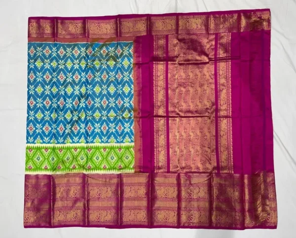Pochampally Ikkat Silk Kanchi Border Sarees -SMKS18008