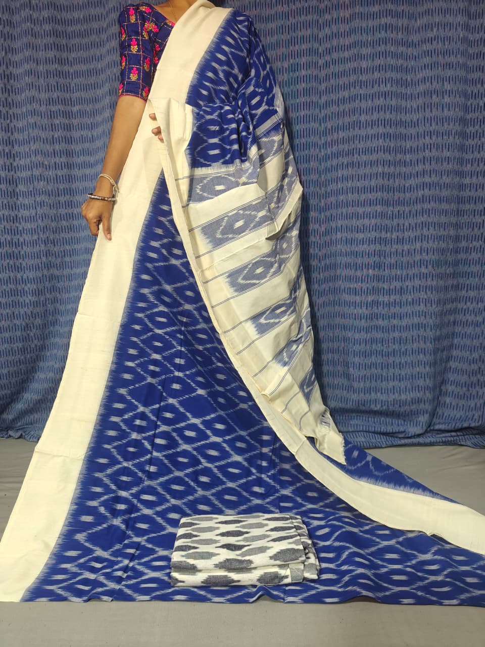 Pochampally Double Ikkat Mercerized Cotton Sarees -PRSM29022