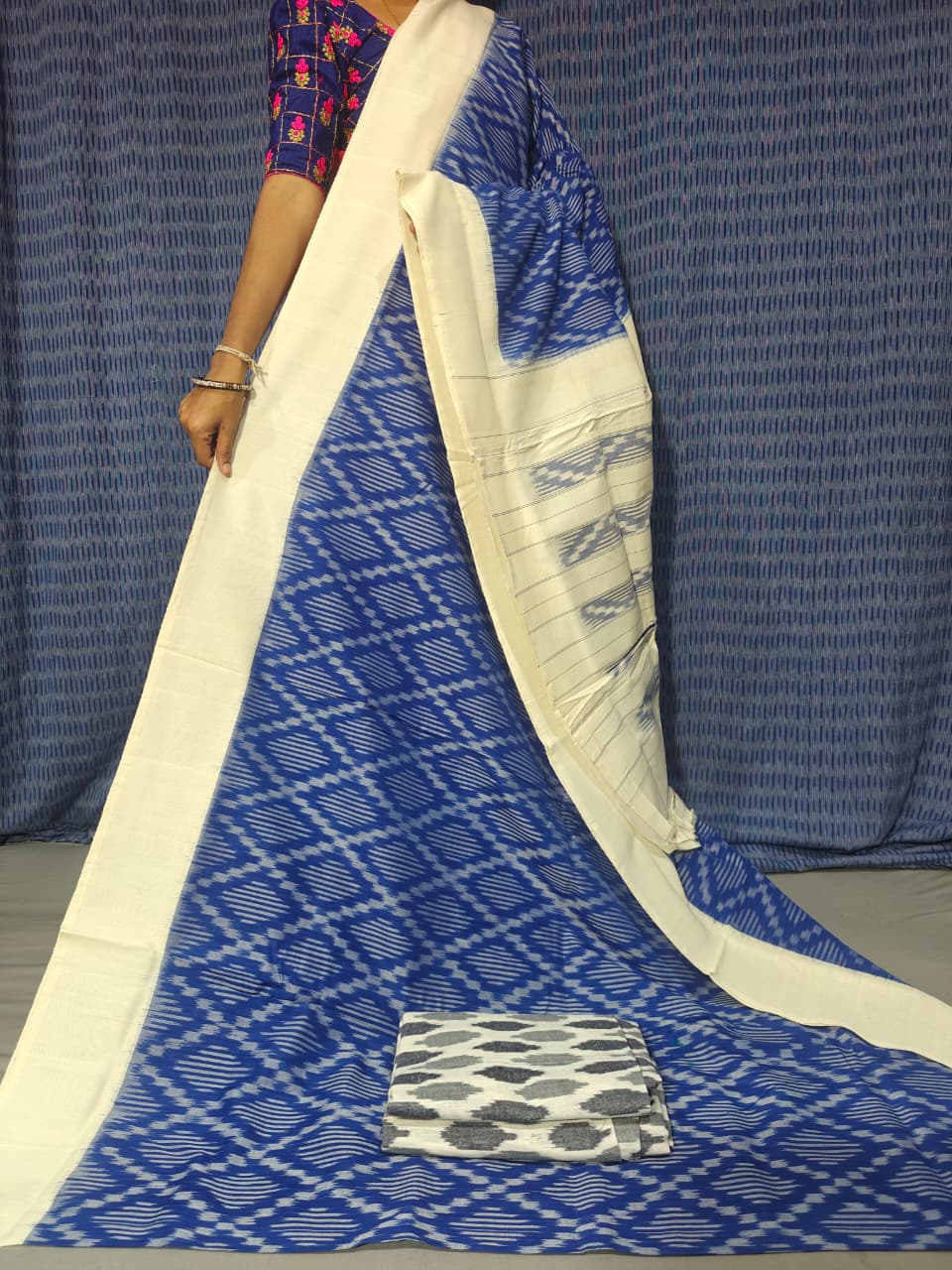 Pochampally Double Ikkat Mercerized Cotton Sarees -PRSM29028