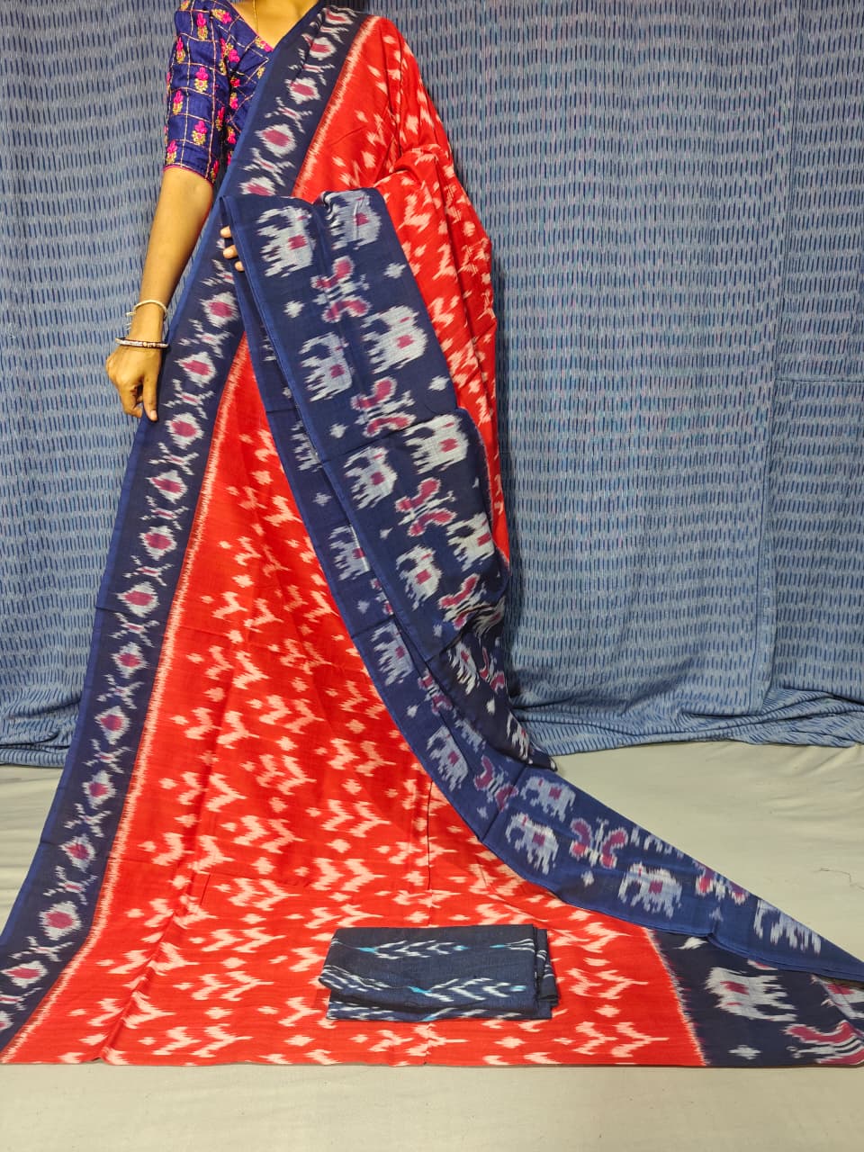 Pochampally Double Ikkat Mercerized Cotton Sarees -PRSM29039