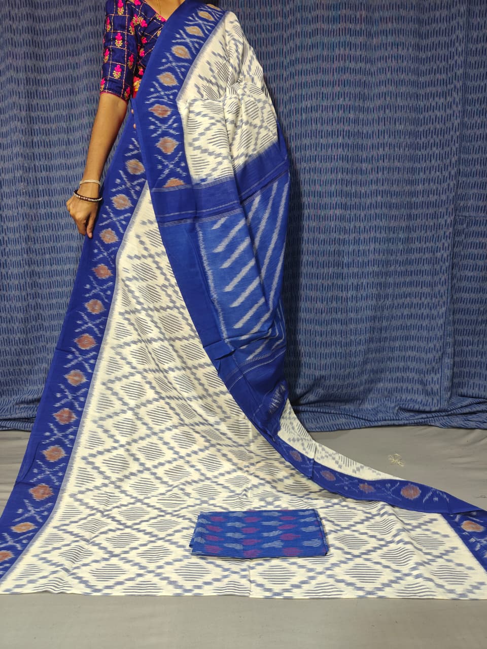Pochampally Double Ikkat Mercerized Cotton Sarees -PRSM29045