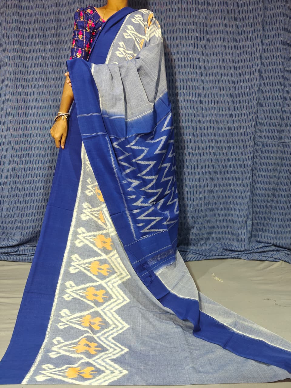 Pochampally Double Ikkat Mercerized Cotton Sarees -PRSM29046