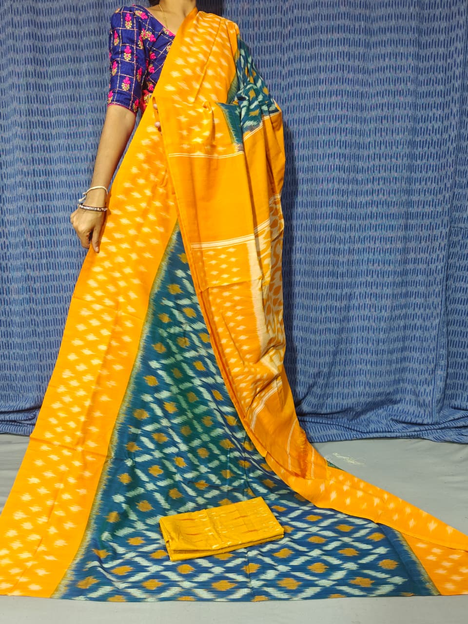 Pochampally Double Ikkat Mercerized Cotton Sarees -PRSM29049