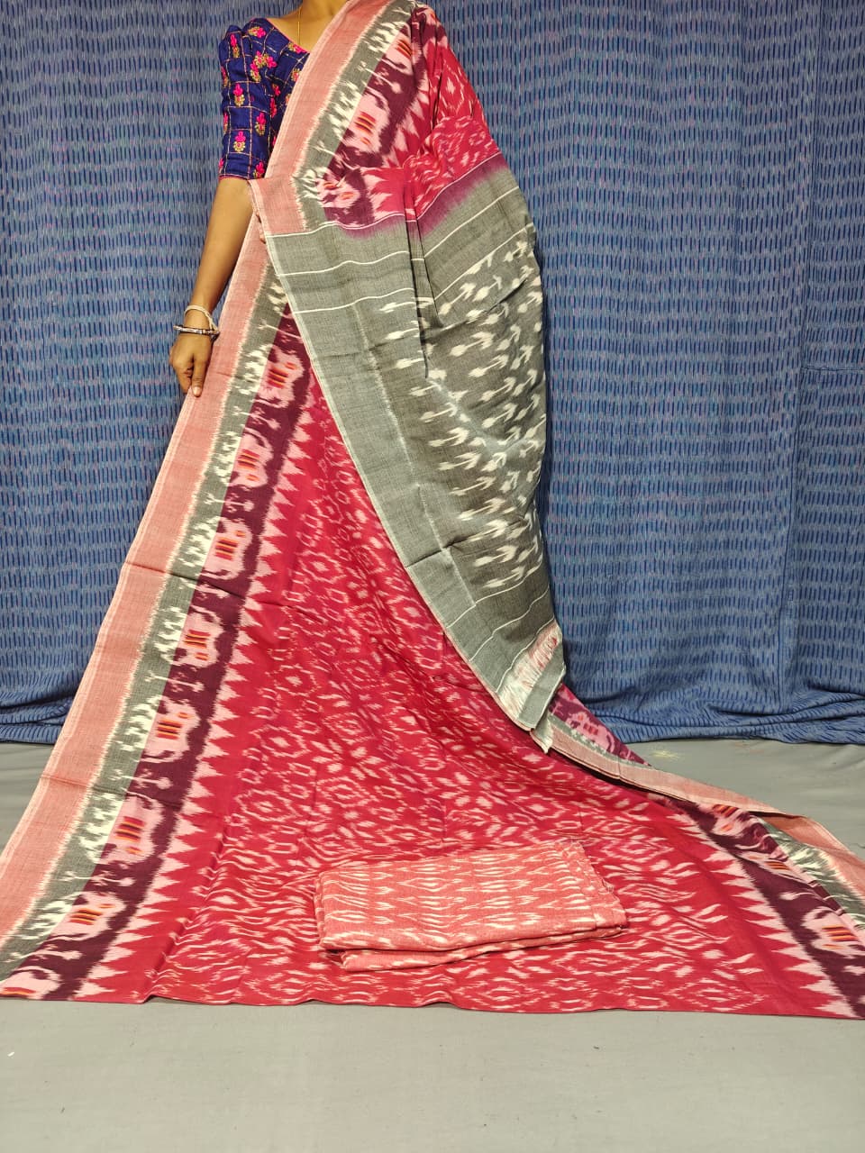 Pochampally Double Ikkat Mercerized Cotton Sarees -PRSM29079