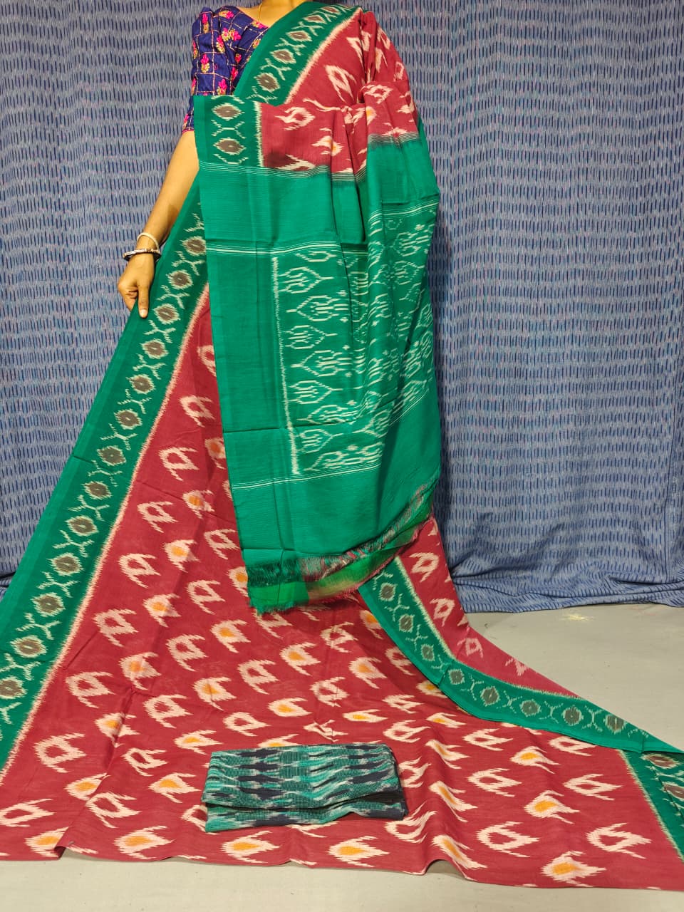 Pochampally Double Ikkat Mercerized Cotton Sarees -PRSM29081