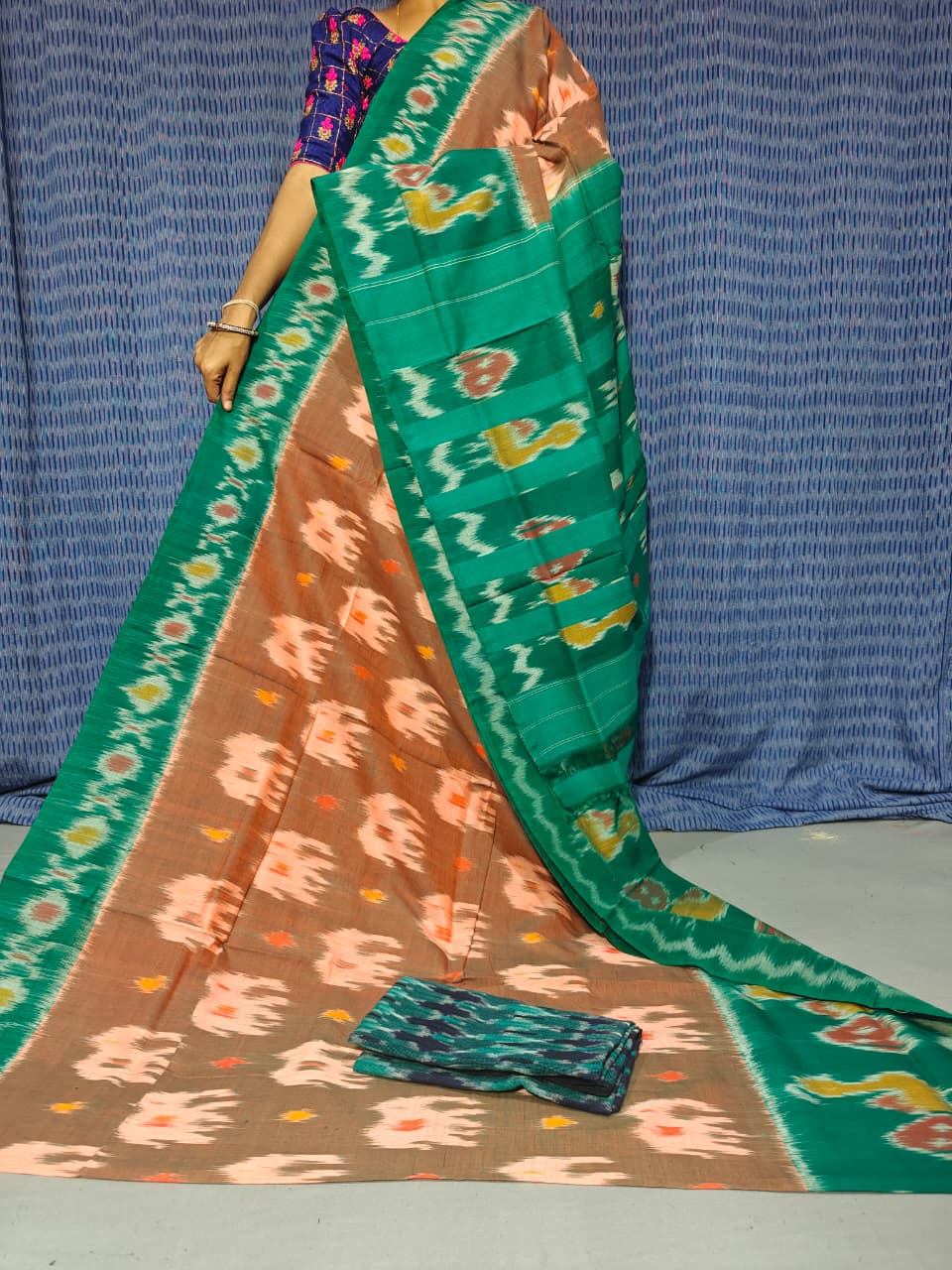 Pochampally Double Ikkat Mercerized Cotton Sarees -PRSM29082