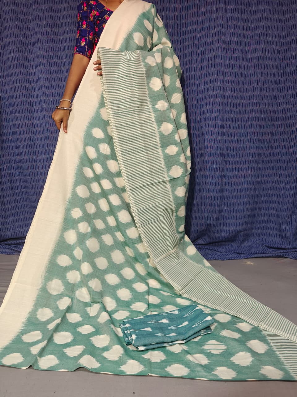 Pochampally Double Ikkat Mercerized Cotton Sarees -PRSM29083
