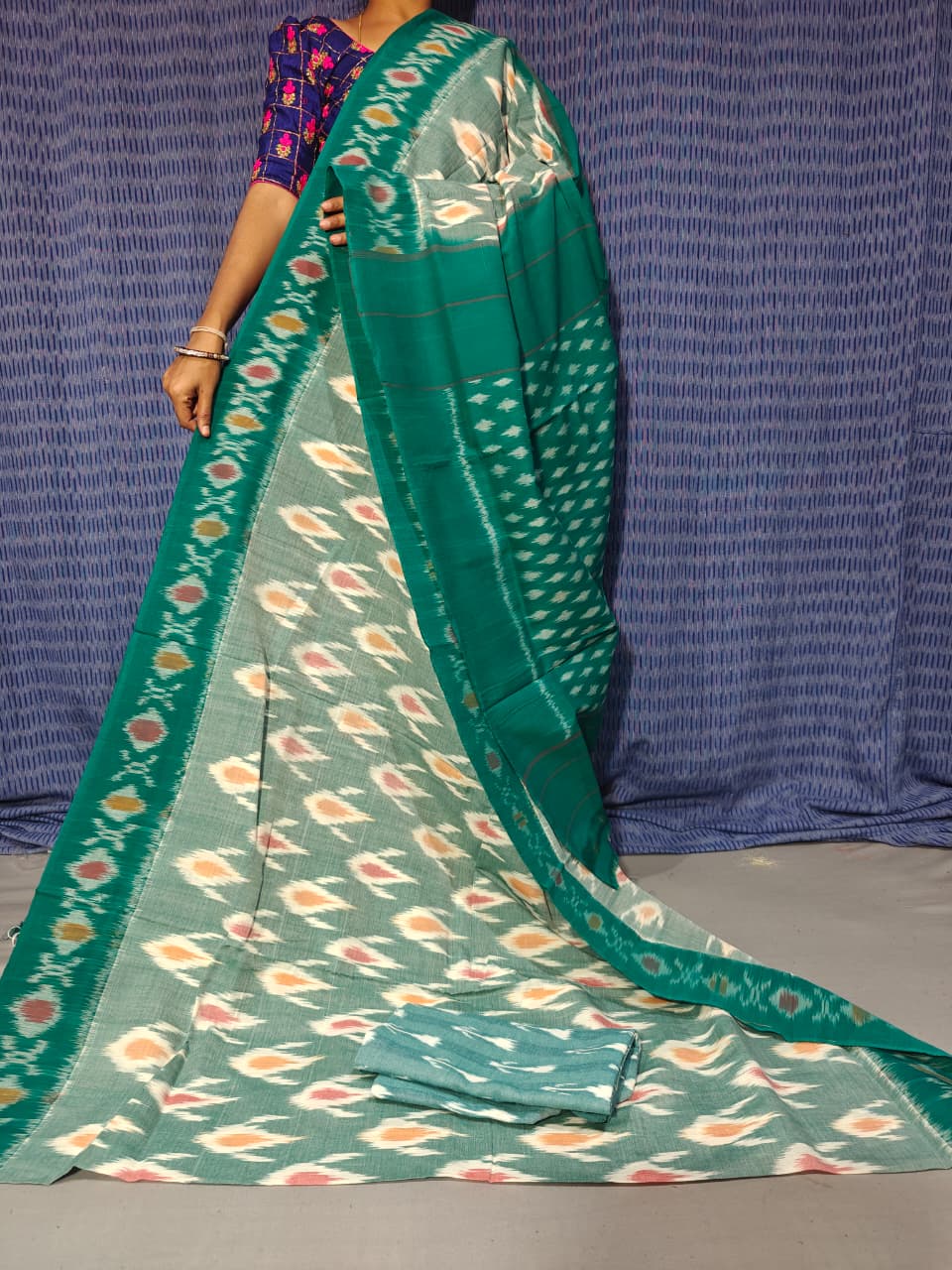 Pochampally Double Ikkat Mercerized Cotton Sarees -PRSM29084