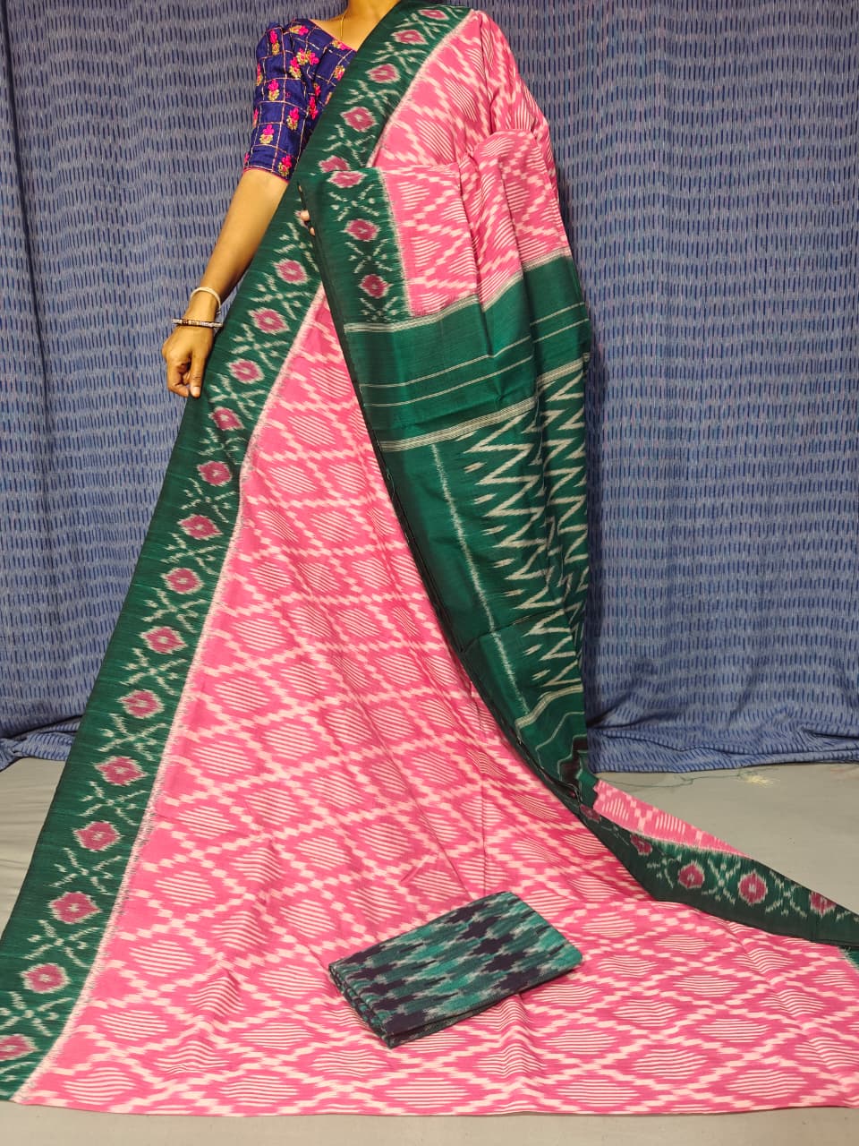 Pochampally Double Ikkat Mercerized Cotton Sarees -PRSM29089