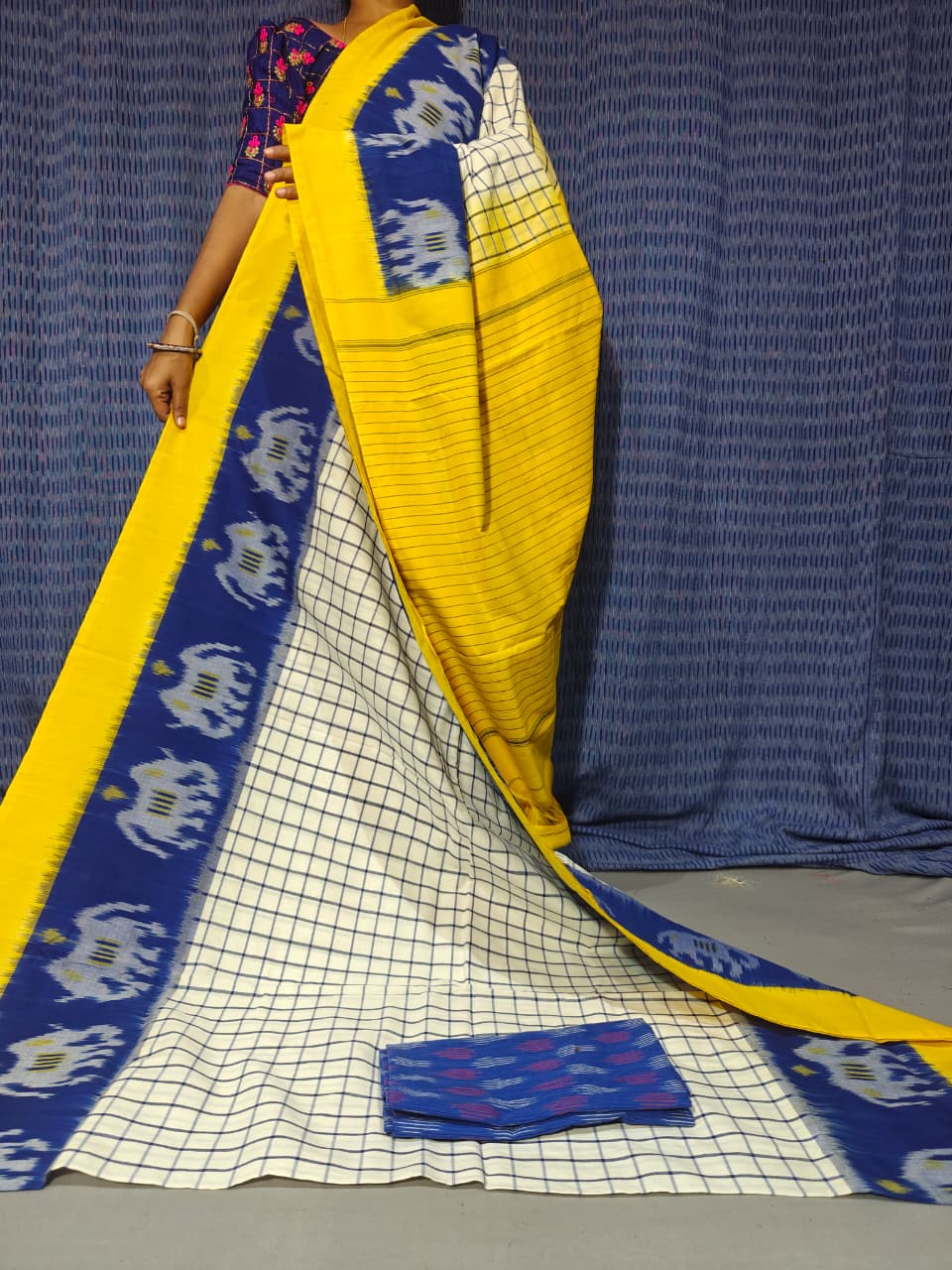 Pochampally Double Ikkat Mercerized Cotton Sarees -PRSM29090