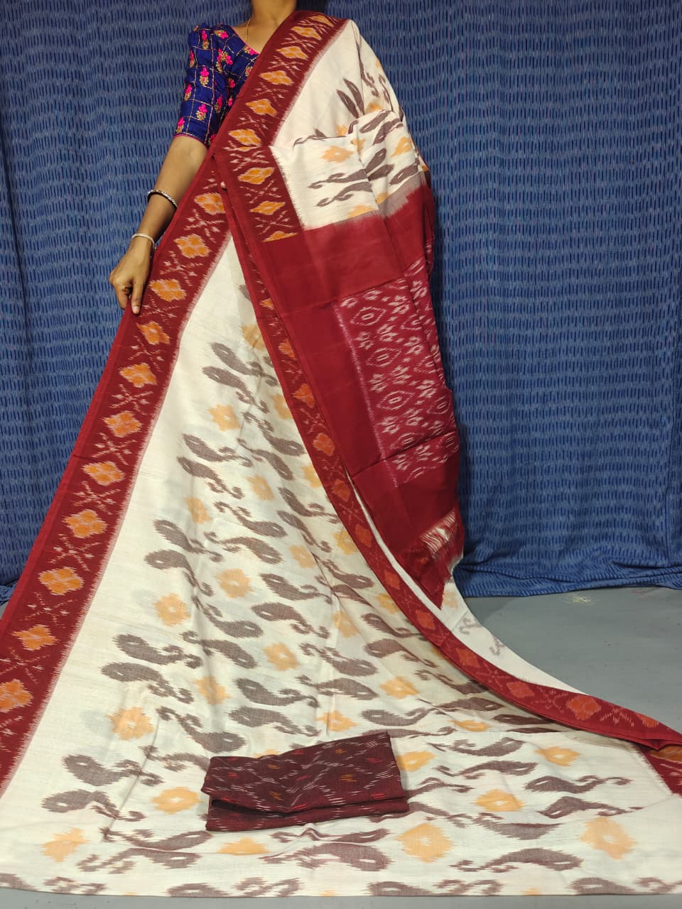 Pochampally Double Ikkat Mercerized Cotton Sarees -PRSM29091