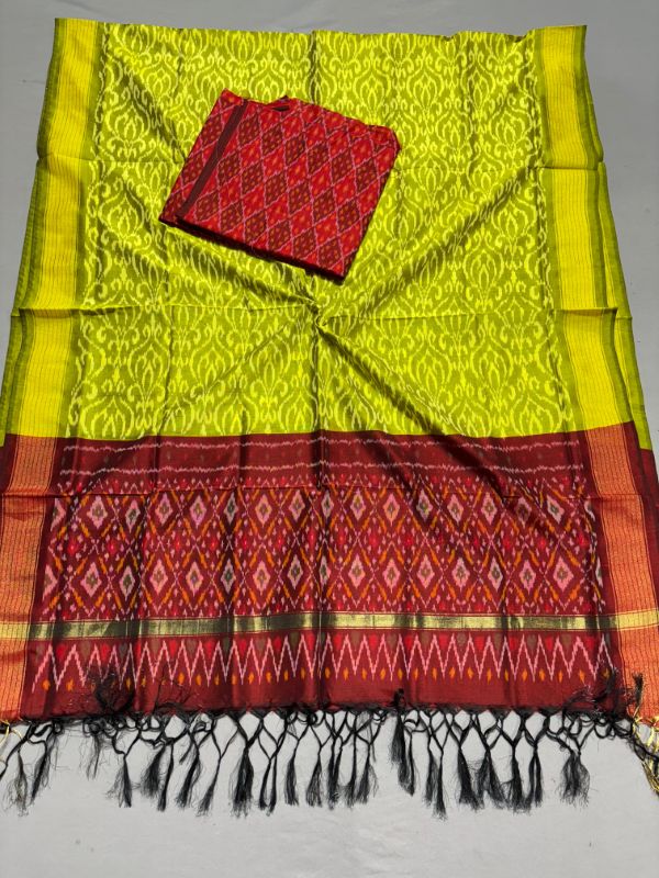 Pochampally Sico Silk Dress Materials | Ikkat Suits -SSS0058