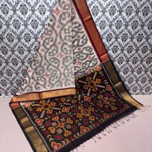 Pure Ikkat Sico Silk Cotton Sarees, 4 Inch Border Handloom Saree With Blouse - CK4SICO00018
