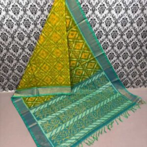 Pure Ikkat Sico Silk Cotton Sarees, 4 Inch Border Handloom Saree With Blouse - CK4SICO00021