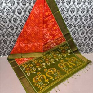 Pure Ikkat Sico Silk Cotton Sarees, 4 Inch Border Handloom Saree With Blouse - CK4SICO00023