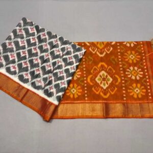 Pure Ikkat Sico Silk Cotton Sarees, 4 Inch Border Handloom Saree With Blouse - CK4SICO00036