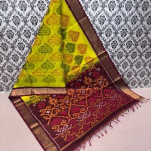 Pure Ikkat Sico Silk Cotton Sarees, 4 Inch Border Handloom Saree With Blouse - CK4SICO0009