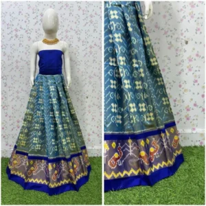 Pochampally Ikkat Silk pavada, Handloom Silk Lehengas, pochampally silk lehenga, Silk Pavada free size, ikkat pattu lehengas