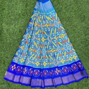 Pochampally Ikkat Silk pavada, Handloom Silk Lehengas, pochampally silk lehenga, Silk Pavada free size, ikkat pattu lehengas