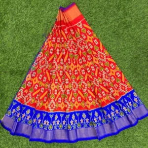 Pochampally Ikkat Silk pavada, Handloom Silk Lehengas, pochampally silk lehenga, Silk Pavada free size, ikkat pattu lehengas