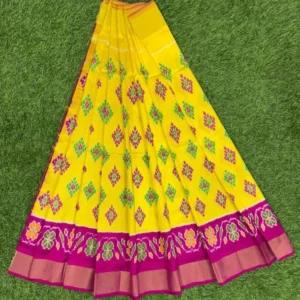 Pochampally Ikkat Silk pavada, Handloom Silk Lehengas, pochampally silk lehenga, Silk Pavada free size, ikkat pattu lehengas