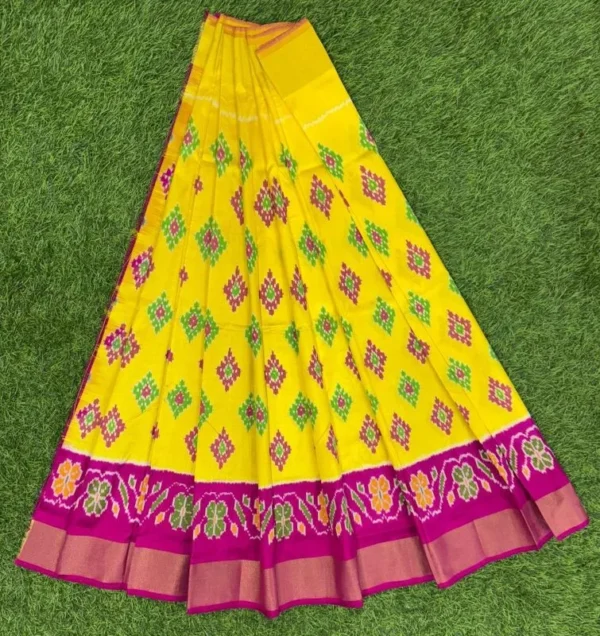 Pochampally Ikkat Silk pavada, Handloom Silk Lehengas, pochampally silk lehenga, Silk Pavada free size, ikkat pattu lehengas