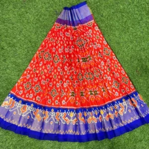 Pochampally Ikkat Silk pavada, Handloom Silk Lehengas, pochampally silk lehenga, Silk Pavada free size, ikkat pattu lehengas