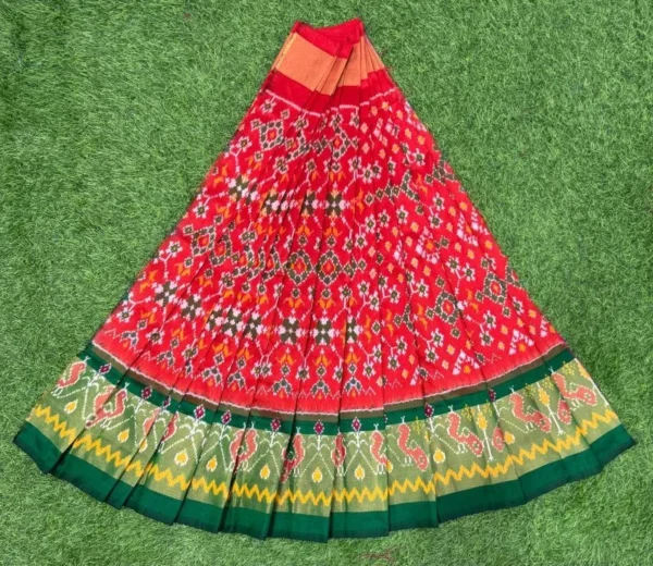 Pochampally Ikkat Silk pavada, Handloom Silk Lehengas, pochampally silk lehenga, Silk Pavada free size, ikkat pattu lehengas