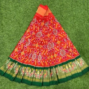 Pochampally Ikkat Silk pavada, Handloom Silk Lehengas, pochampally silk lehenga, Silk Pavada free size, ikkat pattu lehengas