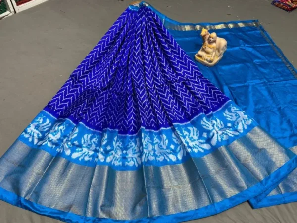 Pochampally Ikkat Silk Lehengas, Handloom Silk Lehengas, Ikkat Pavada, Silk Pavada free size, ikkat pattu lehengas