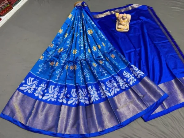 Pochampally Ikkat Silk Lehengas, Handloom Silk Lehengas, Ikkat Pavada, Silk Pavada free size, ikkat pattu lehengas