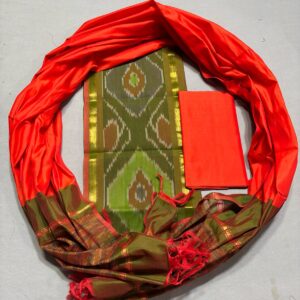 Ikkat Pochampally Handloom Silk Mix Ethnic Dress Material -SSMD0016