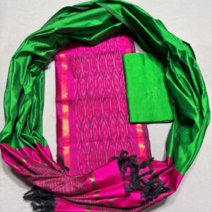 Ikkat Pochampally Handloom Silk Mix Ethnic Dress Material -SSMD0017