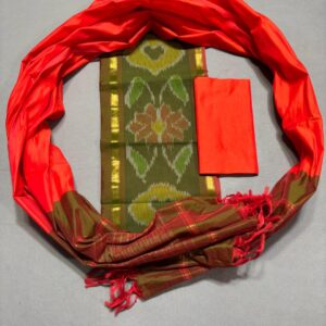Ikkat Pochampally Handloom Silk Mix Ethnic Dress Material -SSMD0024