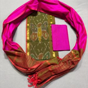 Ikkat Pochampally Handloom Silk Mix Ethnic Dress Material -SSMD0032