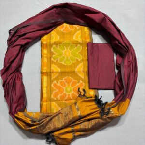 Ikkat Pochampally Handloom Silk Mix Ethnic Dress Material -SSMD0041